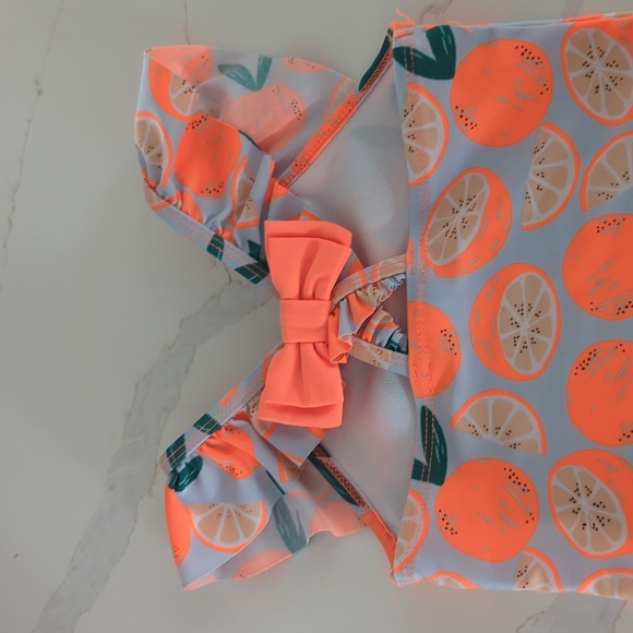 Orange Fruit Print Swimsuit - Picture 4 of 6